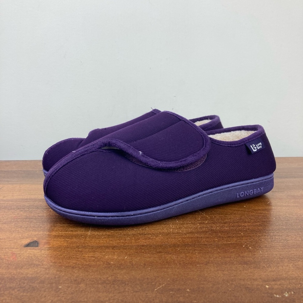 Longbay Slippers Memory Foam Diabetic Purple Hook Loop Women’s Size 8/39.